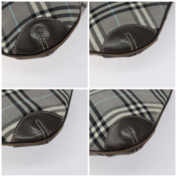 BURBERRY Nova Check Blue Label Shoulder Bag Nylon Gray Auth 114736 - Picture 14 of 15